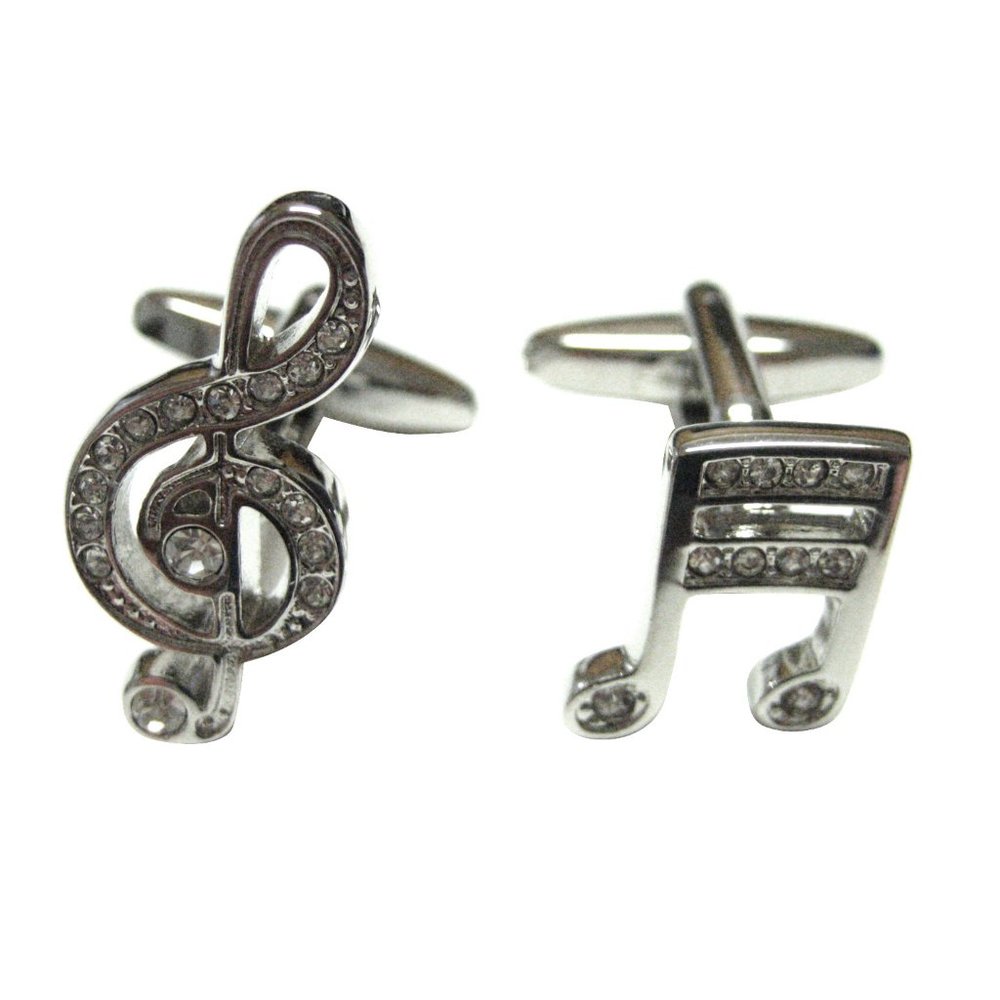 Crystalled Different Musical Notes Cufflinks - image 1